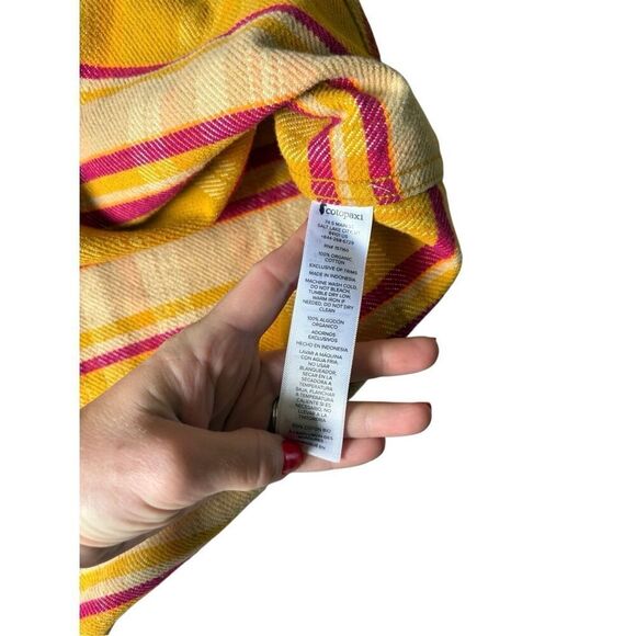 Cotopaxi Mero Flannel Button Down Shirt Unisex size S Yellow Orange Amber Plaid - Picture 7 of 10